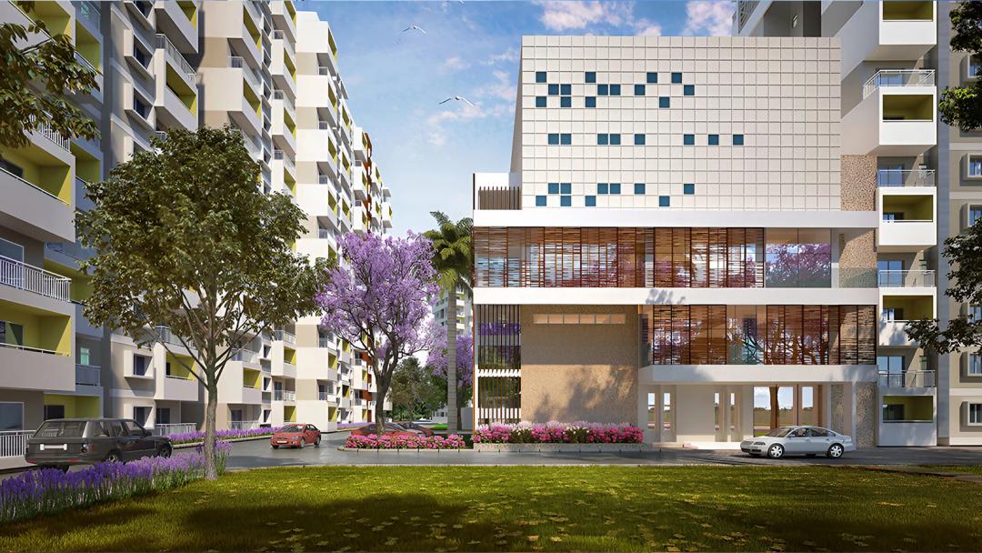 Sattva Park Cubix Apartment in North Bangalore Crystal Club View
