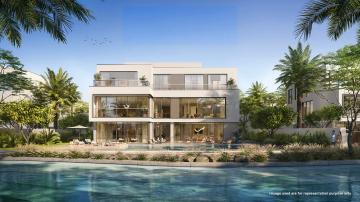 Luxurious private garden with a sparkling pool at Emaar Mirage At The Oasis