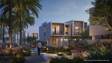 Scenic pathway meandering through lush gardens at Emaar Orania, inviting serenity and beauty.
